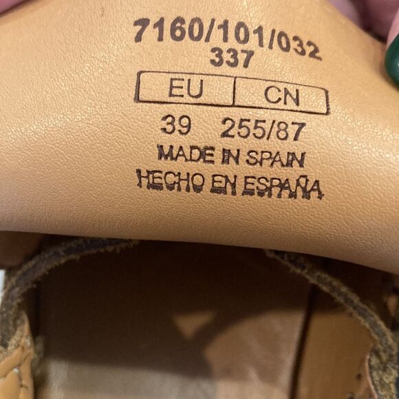 Zara camel brown genuine leather suede fringe moccasin holloween shoes size 39 - Picture 8 of 8